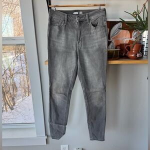 Old Navy Charcoal Gray Rockstar Super Skinny High Rise Built In Warm Jeans Sz 4